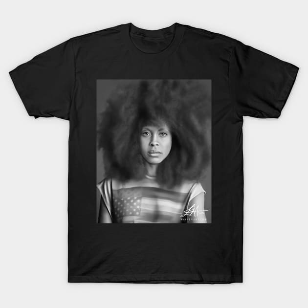 Digital Erykah Badu T-Shirt by wayneflint